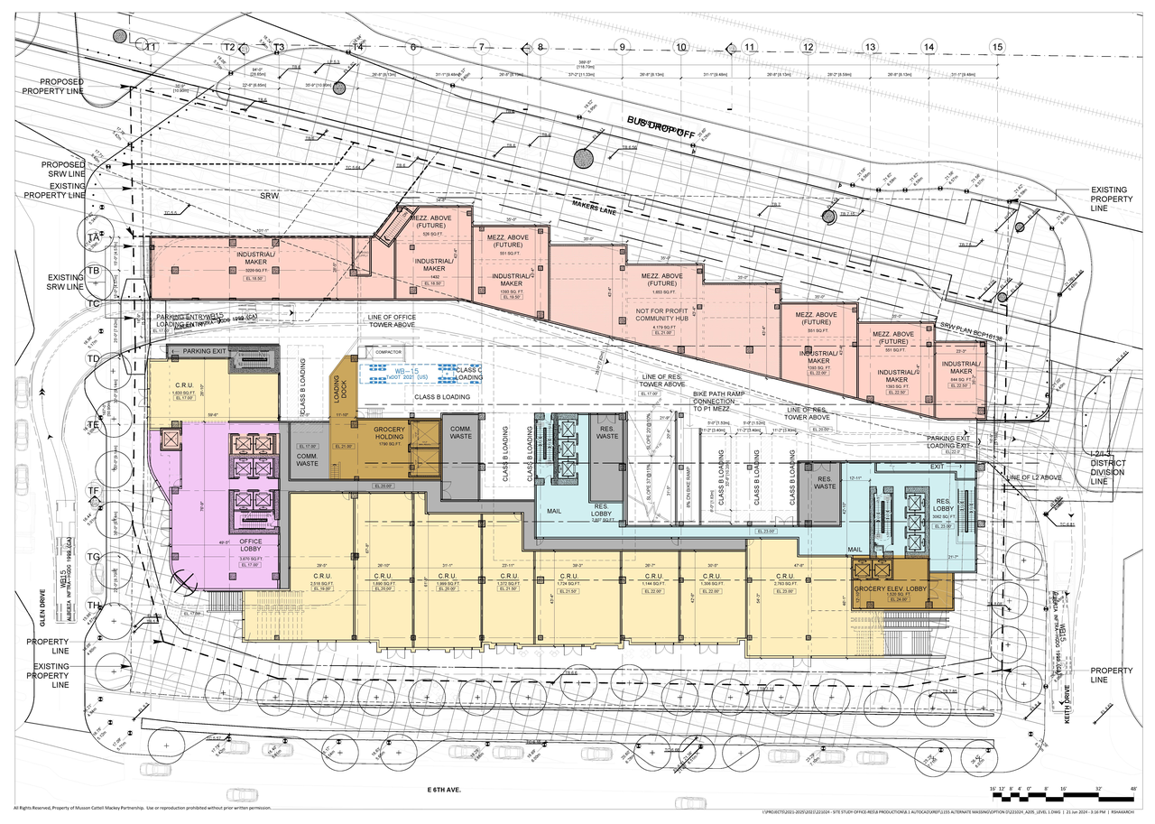 Construction site plan for project from page 10 of the file 'Architectural drawings'