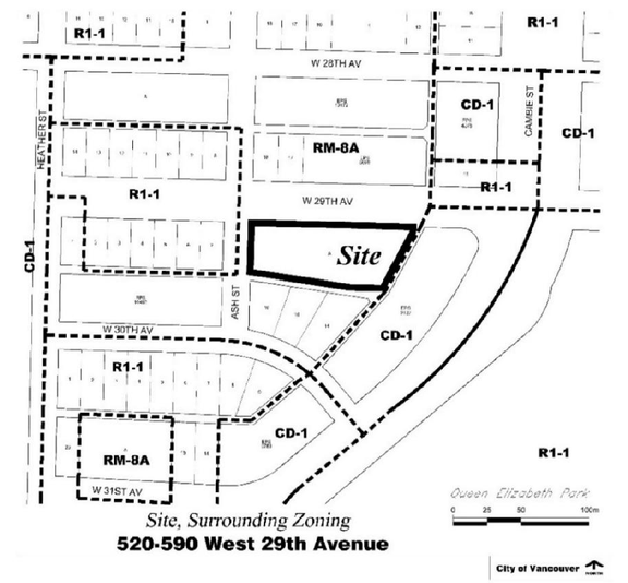 Construction site plan for project from page 3 of the file 'Referral Report'