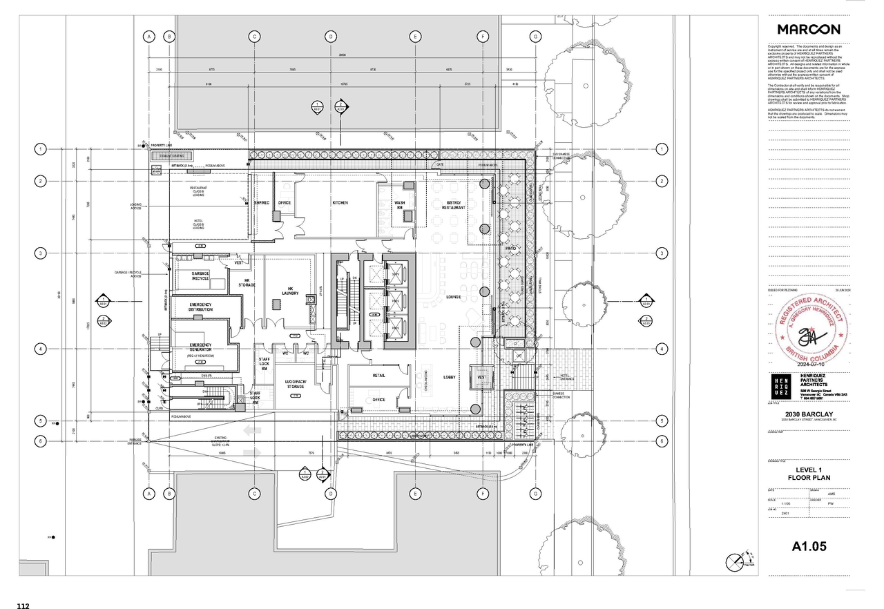 Construction site plan for project from page 112 of the file 'Application booklet'