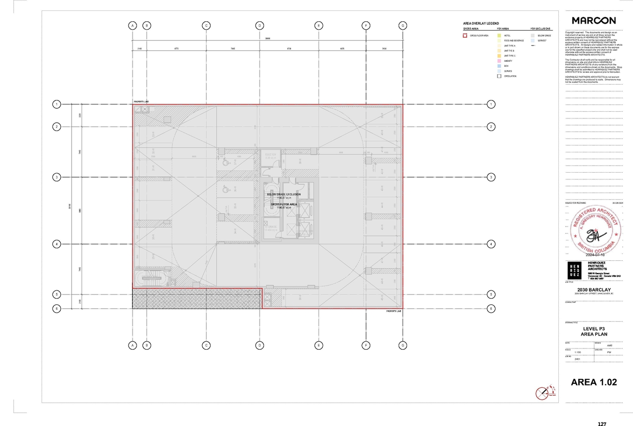 Construction site plan for project from page 127 of the file 'Application booklet'