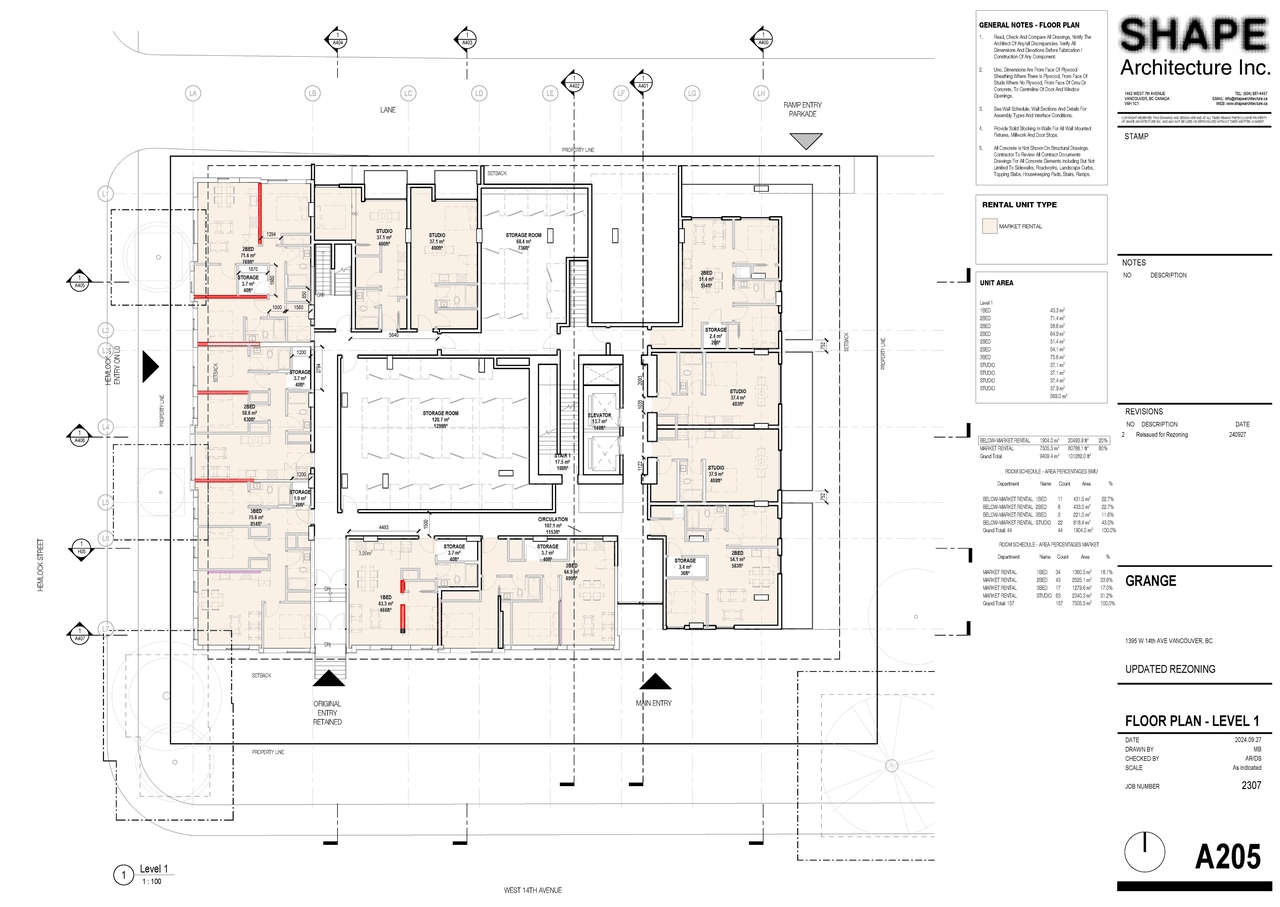 Construction site plan for project from page 30 of the file 'Architectural drawings'