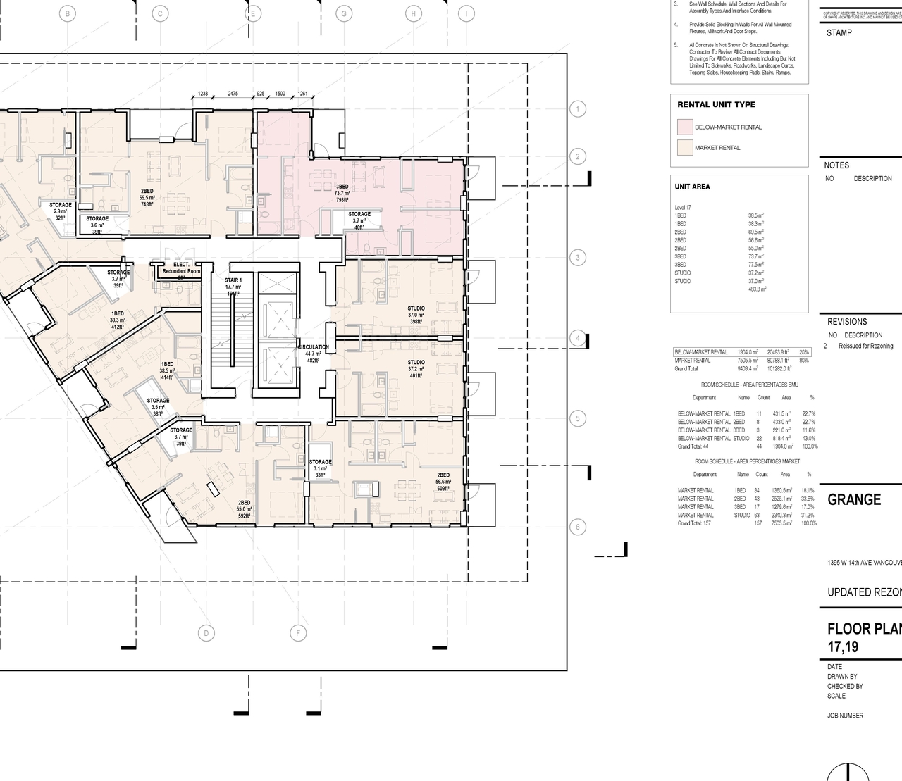 Construction site plan for project from page 36 of the file 'Architectural drawings'