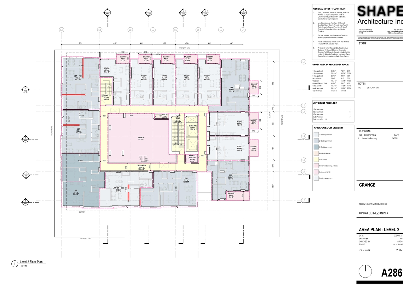 Construction site plan for project from page 46 of the file 'Architectural drawings'