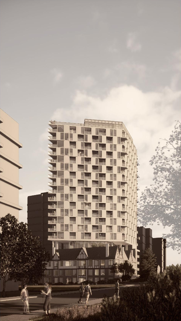 Rendering of building from page 56 of the file 'Application booklet'