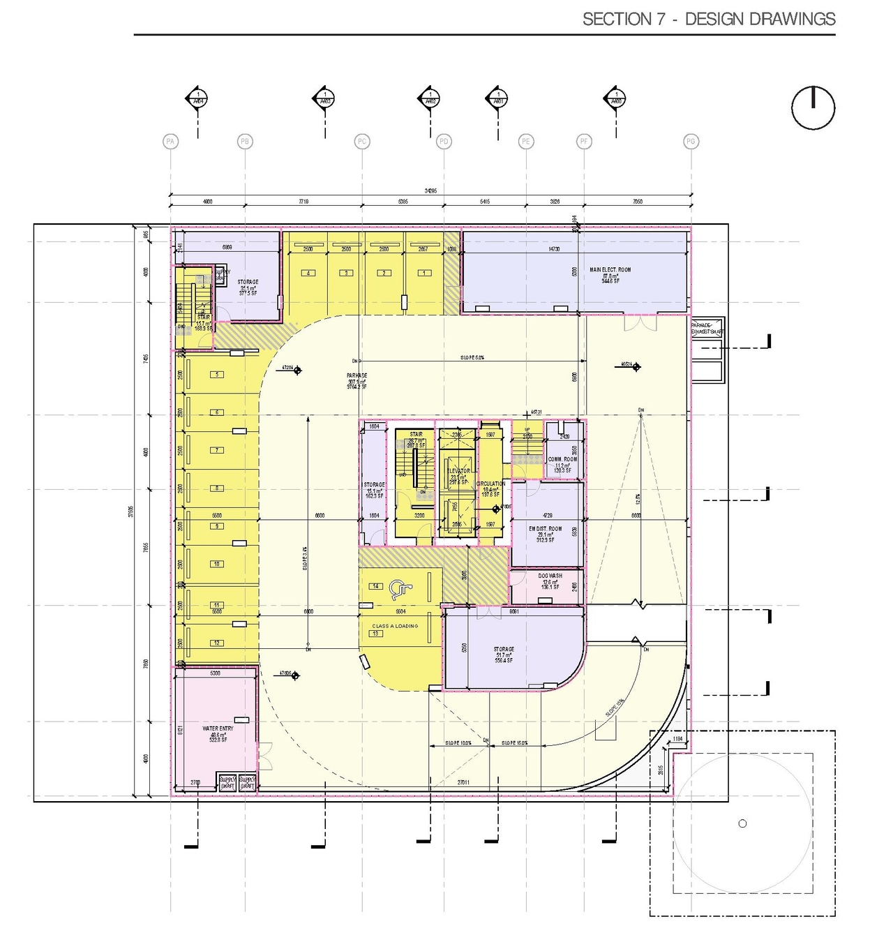 Construction site plan for project from page 89 of the file 'Application booklet'