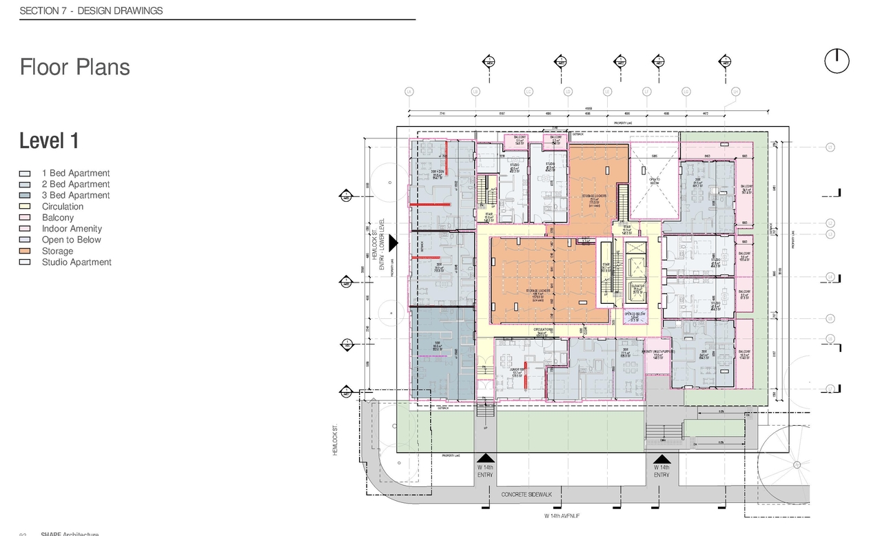 Construction site plan for project from page 92 of the file 'Application booklet'