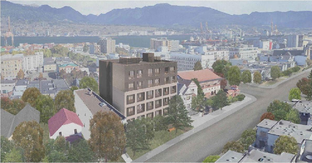 Rendering of building from page 6 of the file 'Referral report'