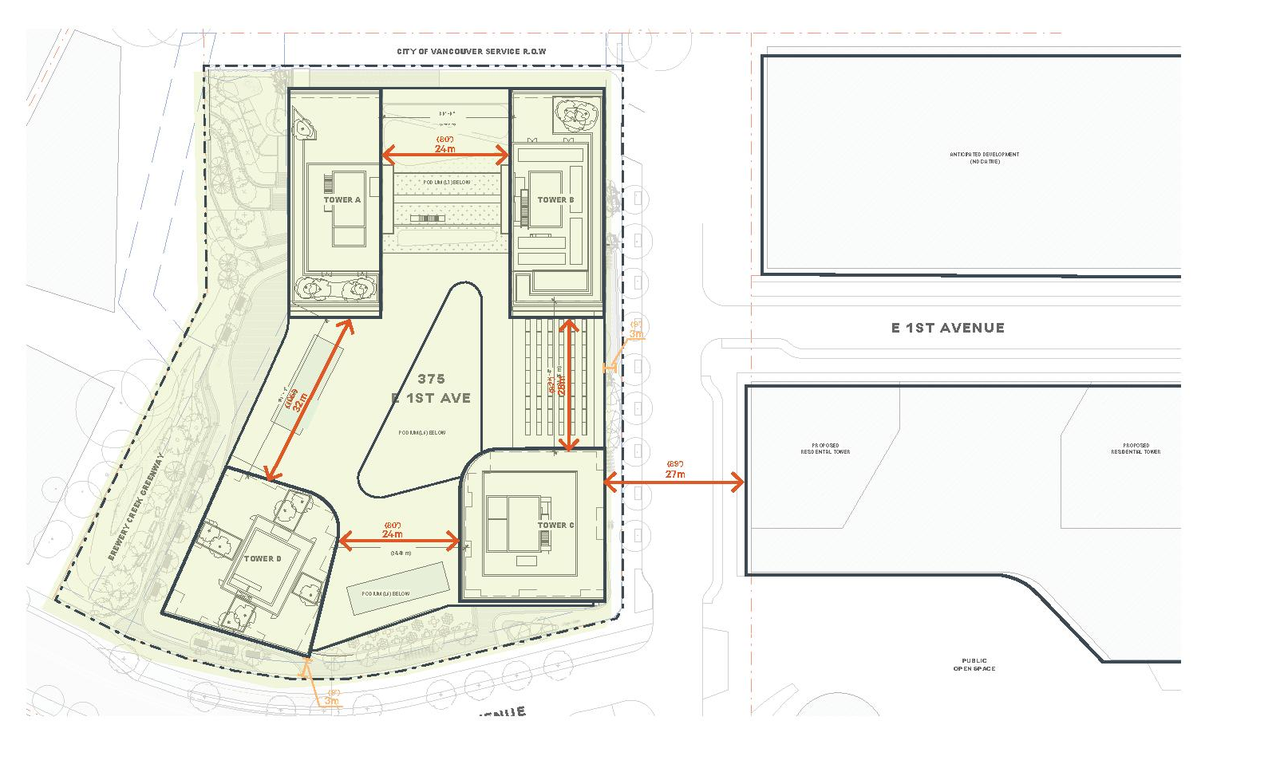 Construction site plan for project from page 37 of the file 'Application booklet'