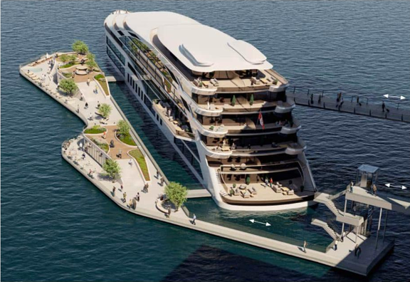 Rendering of building from page 5 of the file 'Referral report'