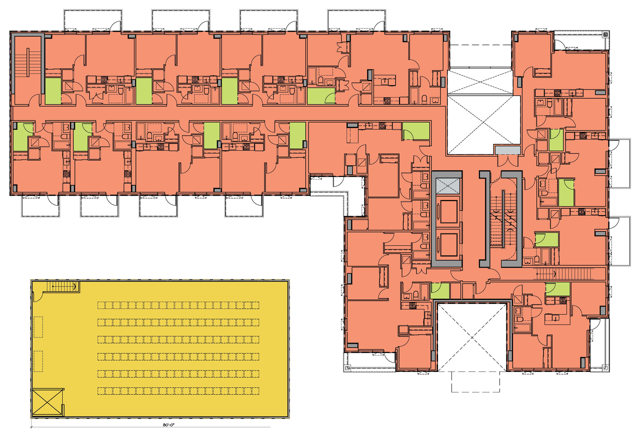 Construction site plan for project from page 59 of the file 'Application booklet'