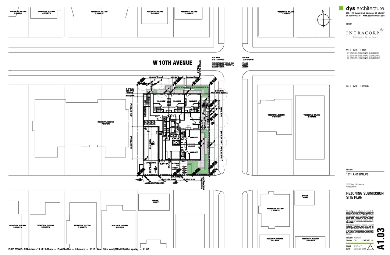 Construction site plan for project from page 34 of the file 'Application booklet'
