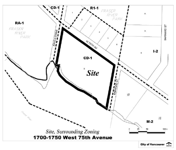 Construction site plan for project from page 3 of the file 'Referral report'