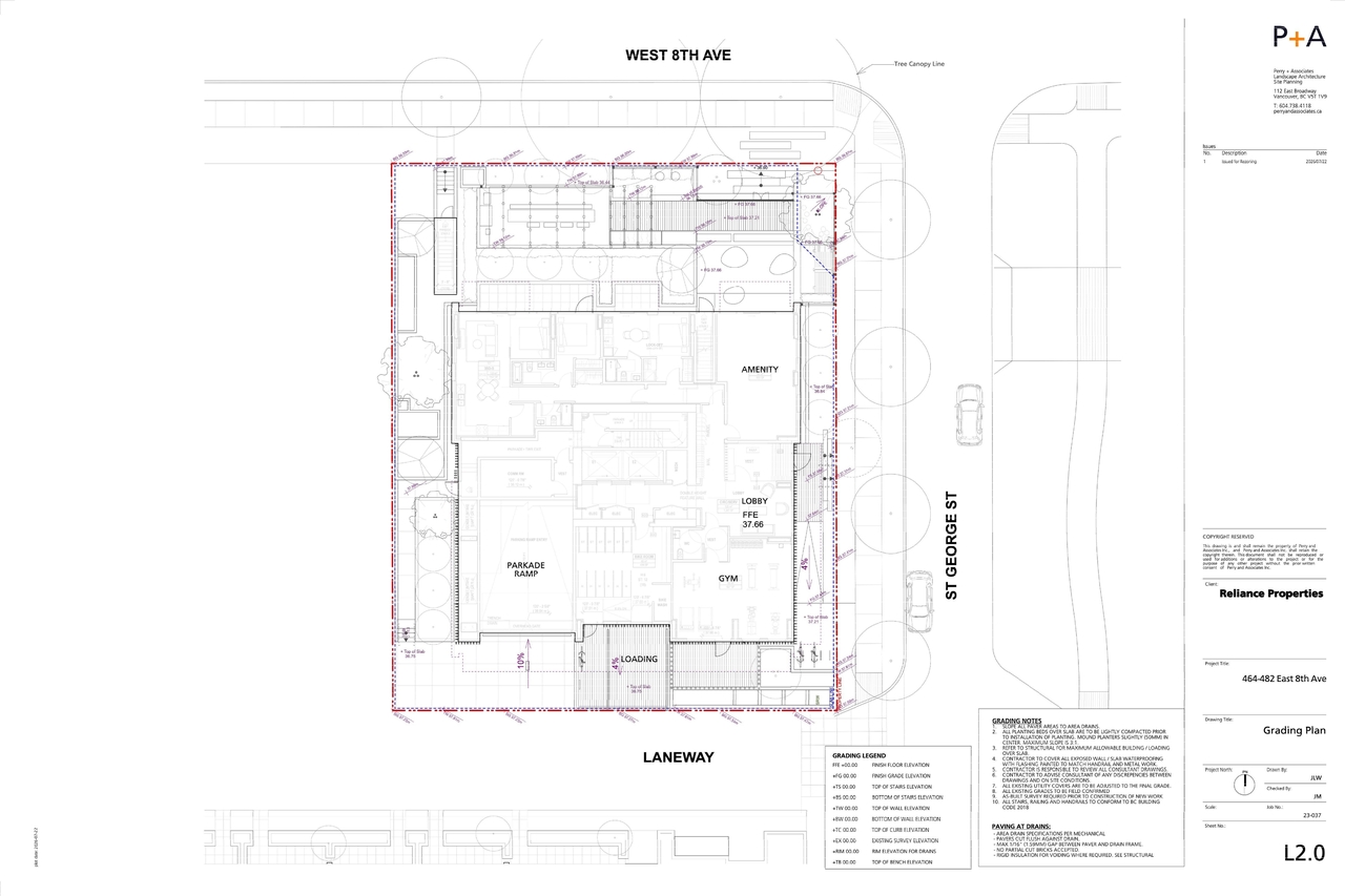 Construction site plan for project from page 5 of the file 'Landscape drawings'