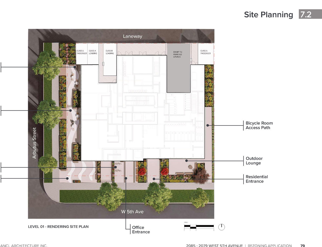 Construction site plan for project from page 79 of the file 'Application booklet'