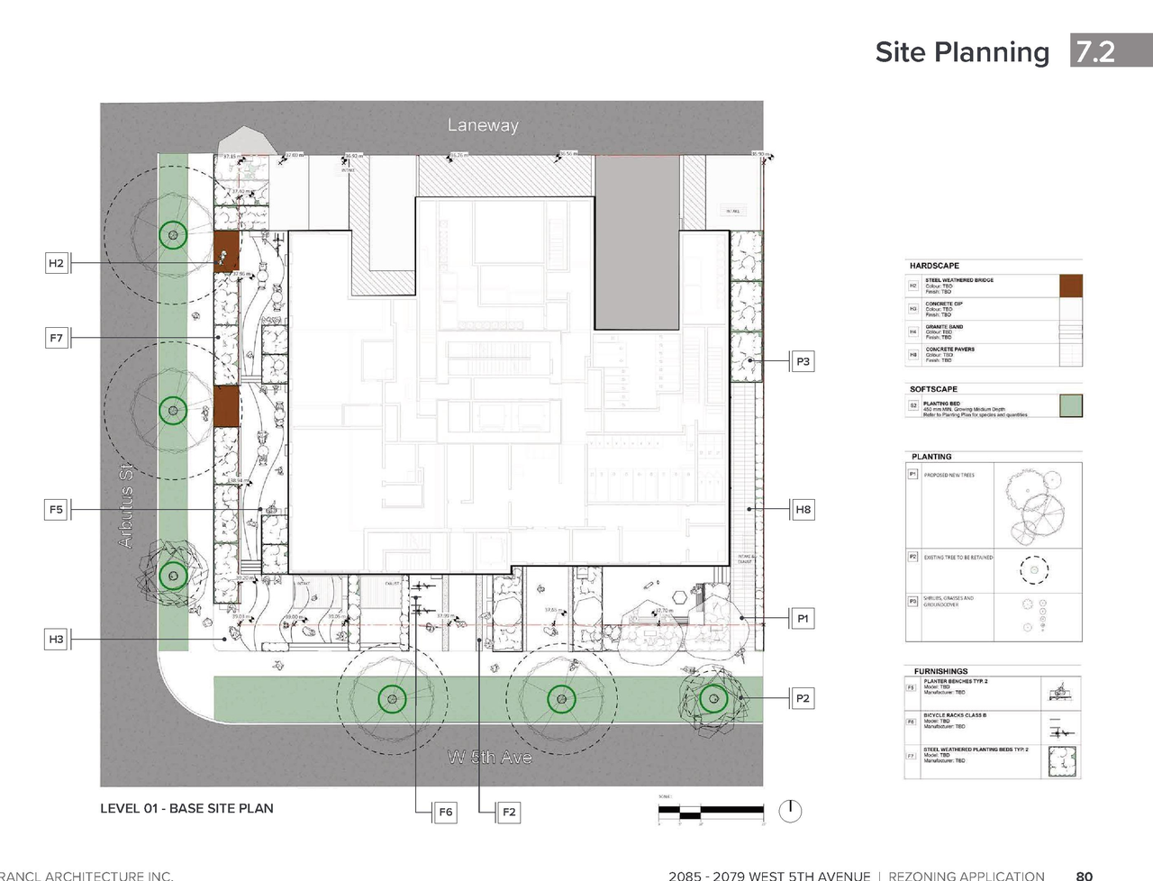 Construction site plan for project from page 80 of the file 'Application booklet'