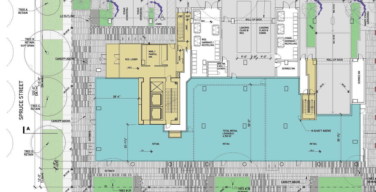 Construction site plan for project from page 20 of the file 'Application booklet'