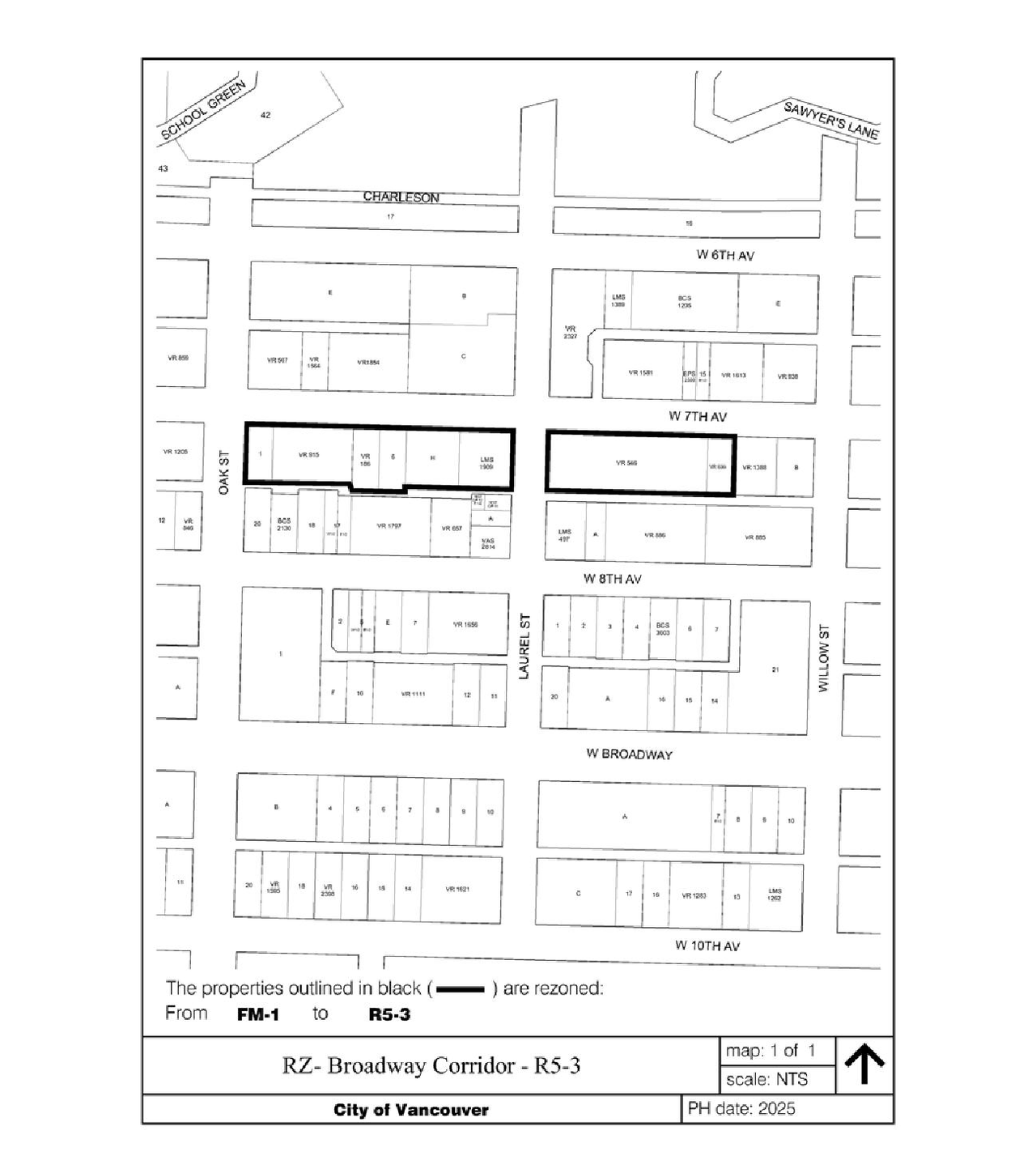 Construction site plan for project from page 119 of the file 'Referral Report - Standardized Apartment Districts and City-Initiated Zoning Changes to Implement Broadway Plan and Cambie Corridor Plan'