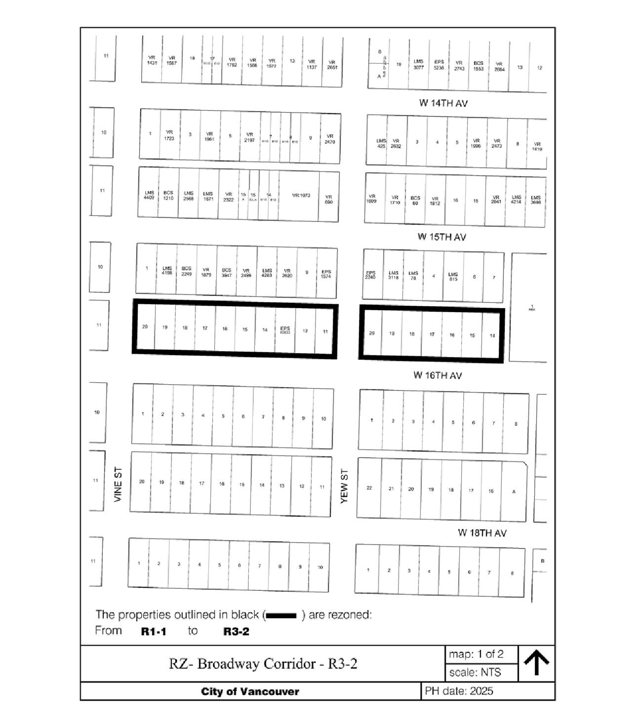 Construction site plan for project from page 76 of the file 'Referral Report - Standardized Apartment Districts and City-Initiated Zoning Changes to Implement Broadway Plan and Cambie Corridor Plan'