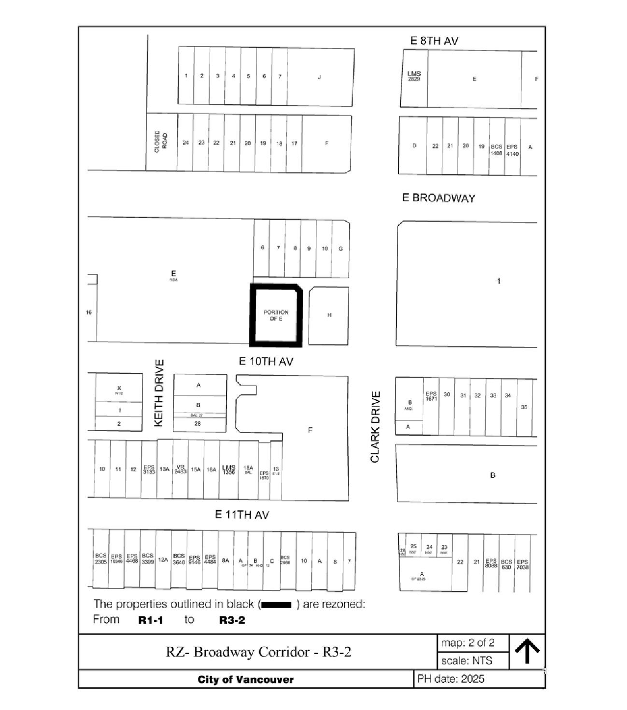 Construction site plan for project from page 77 of the file 'Referral Report - Standardized Apartment Districts and City-Initiated Zoning Changes to Implement Broadway Plan and Cambie Corridor Plan'