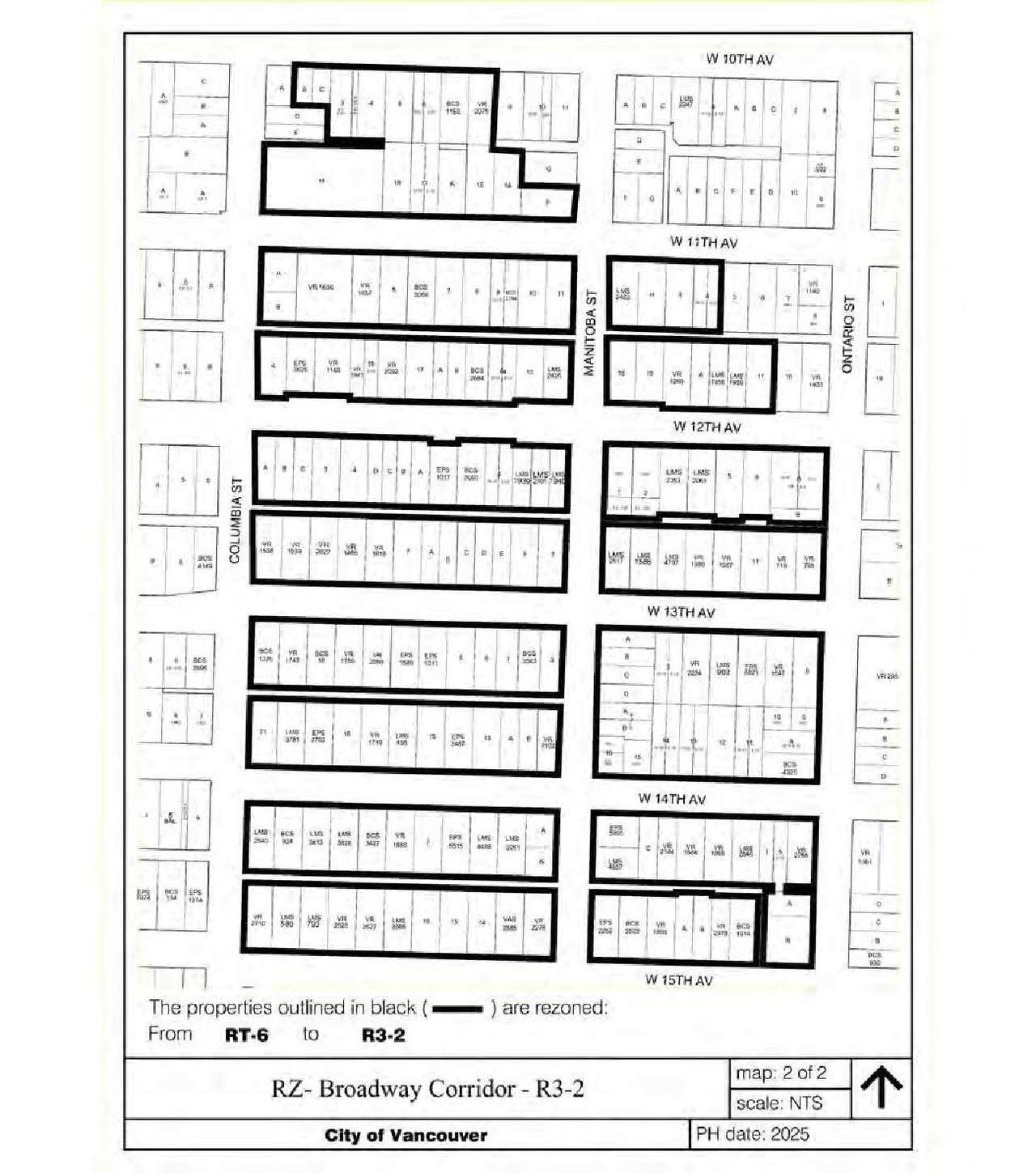 Construction site plan for project from page 85 of the file 'Referral Report - Standardized Apartment Districts and City-Initiated Zoning Changes to Implement Broadway Plan and Cambie Corridor Plan'