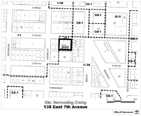 Construction site plan for project from page 3 of the file 'Referral report'