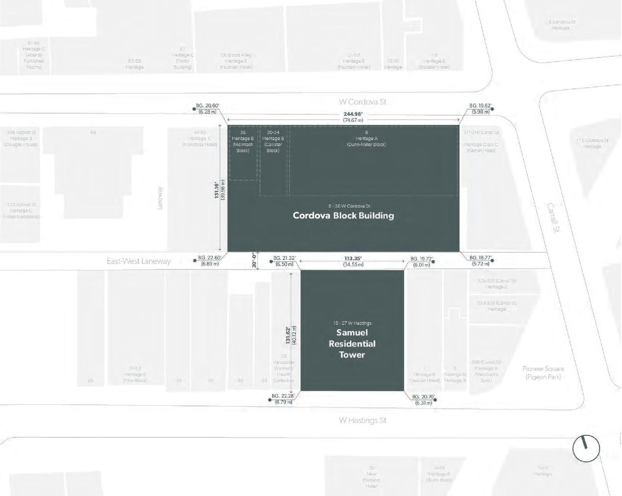 Construction site plan for project from page 29 of the file 'Application booklet'