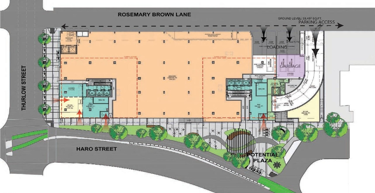 Construction site plan for project from page 28 of the file 'Application booklet'