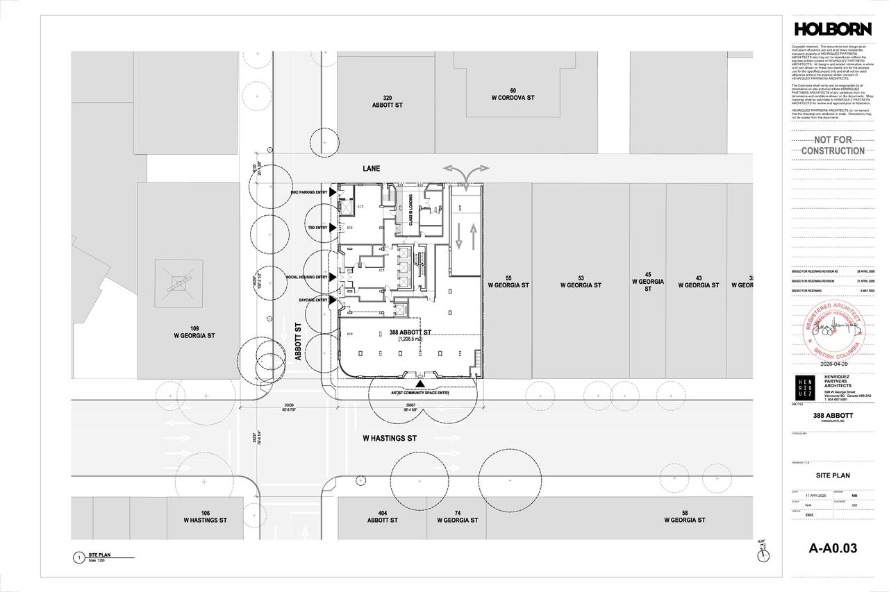 Construction site plan for project from page 4 of the file 'Application booklet'