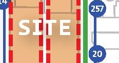 Construction site plan for project from page 26 of the file 'Application booklet - 1'