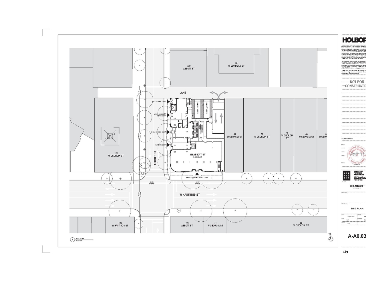 Construction site plan for project from page 189 of the file 'Application booklet-2'