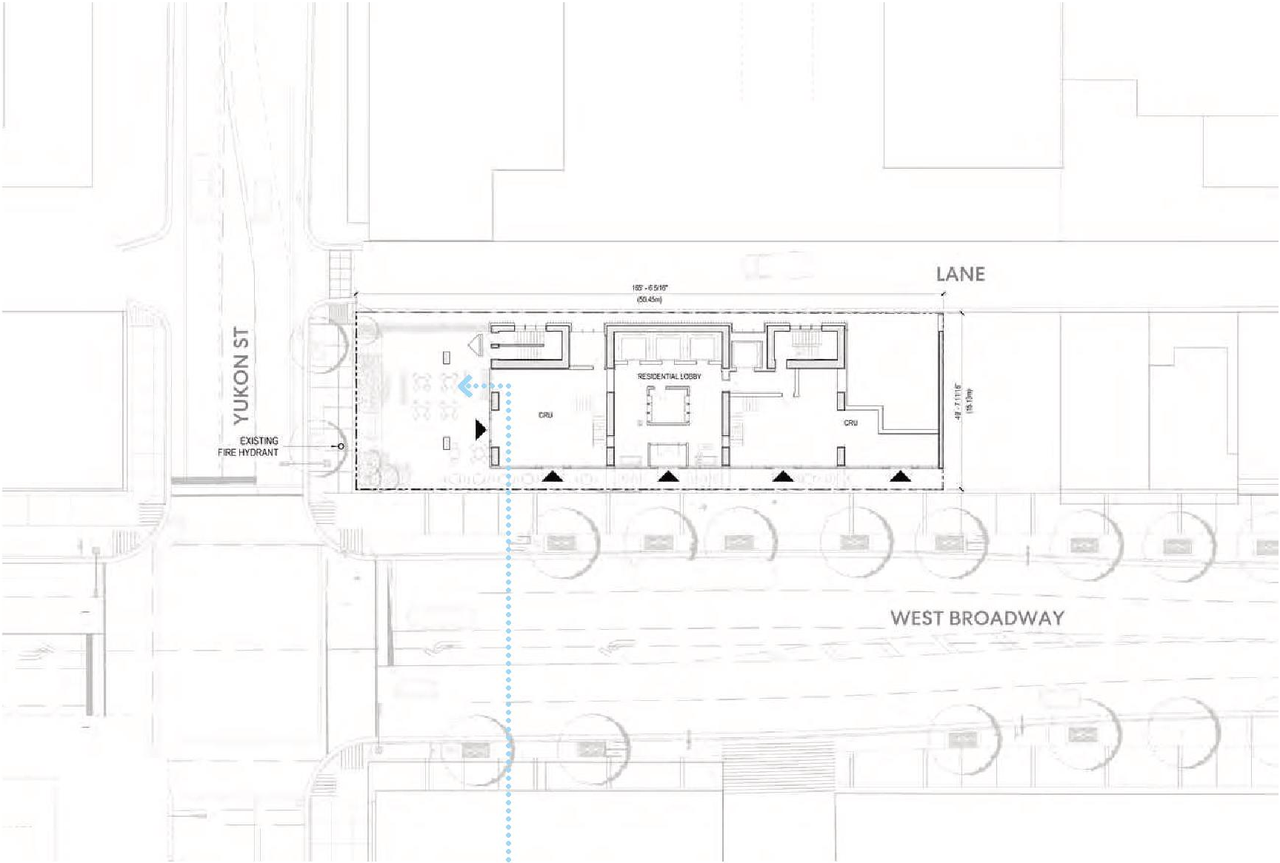 Construction site plan for project from page 47 of the file 'Application booklet'