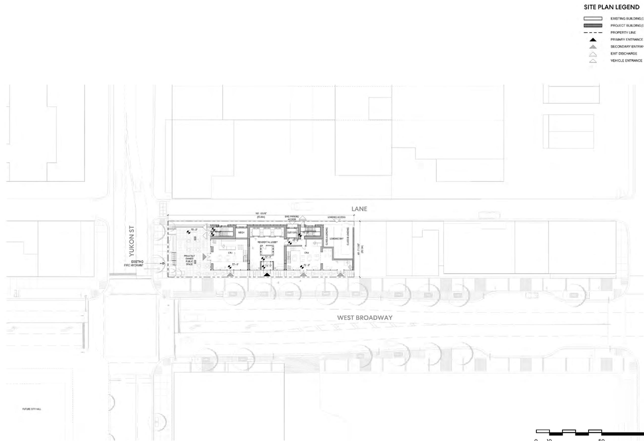 Construction site plan for project from page 75 of the file 'Application booklet'