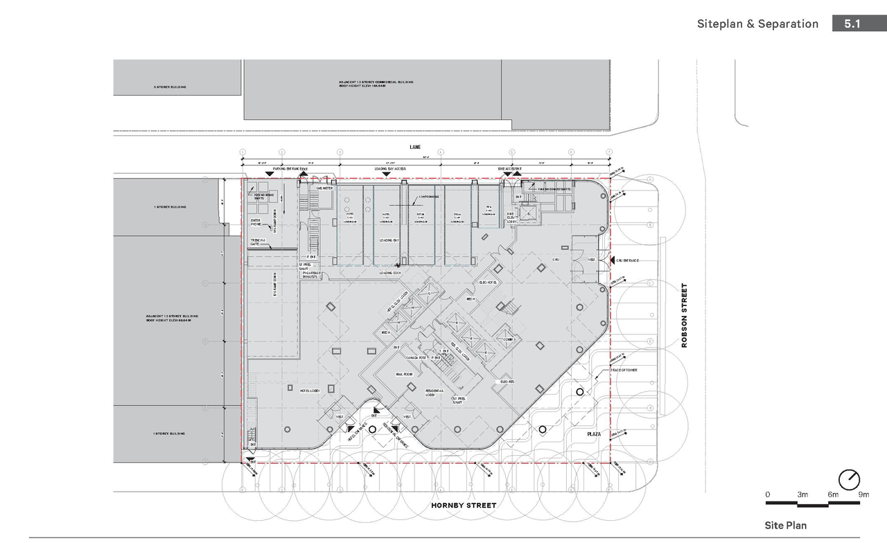 Construction site plan for project from page 61 of the file 'Application booklet'