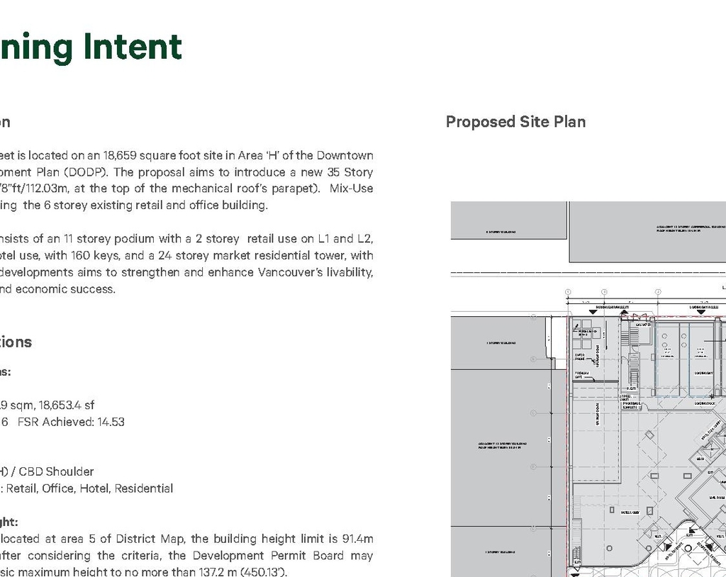 Construction site plan for project from page 8 of the file 'Application booklet'