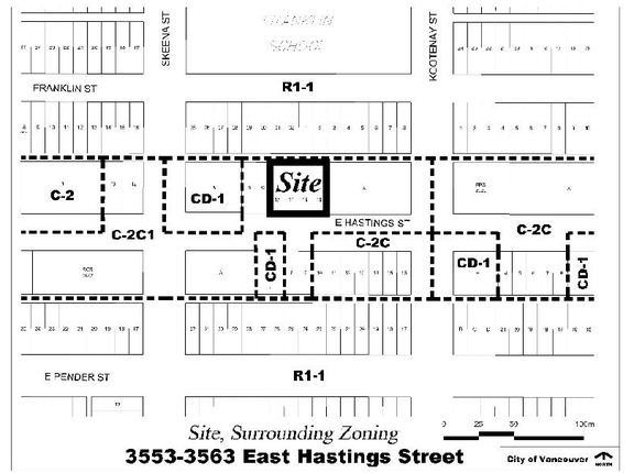 Construction site plan for project from page 3 of the file 'Referral report'