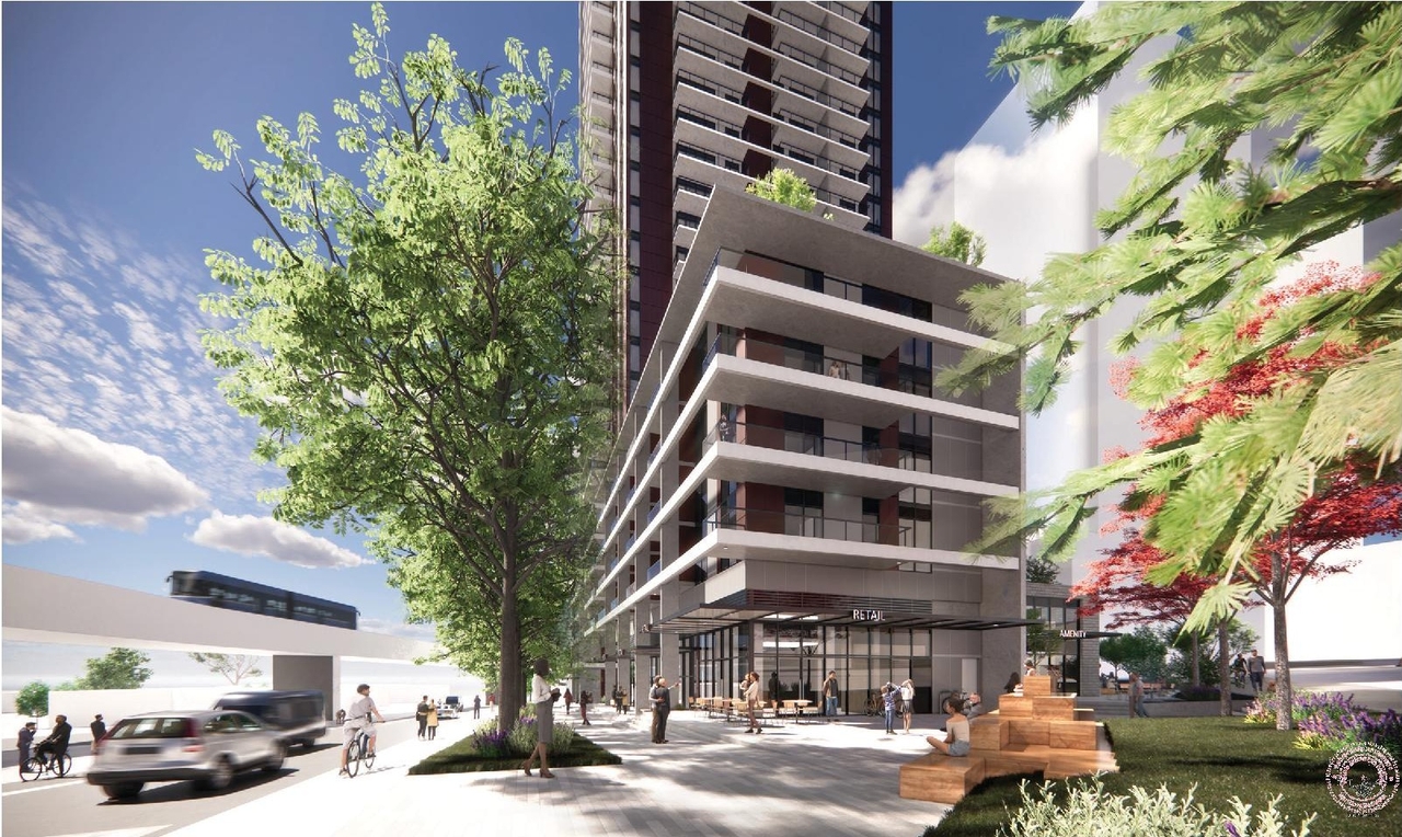 Rendering of building from page 57 of the file 'Application Booklet'