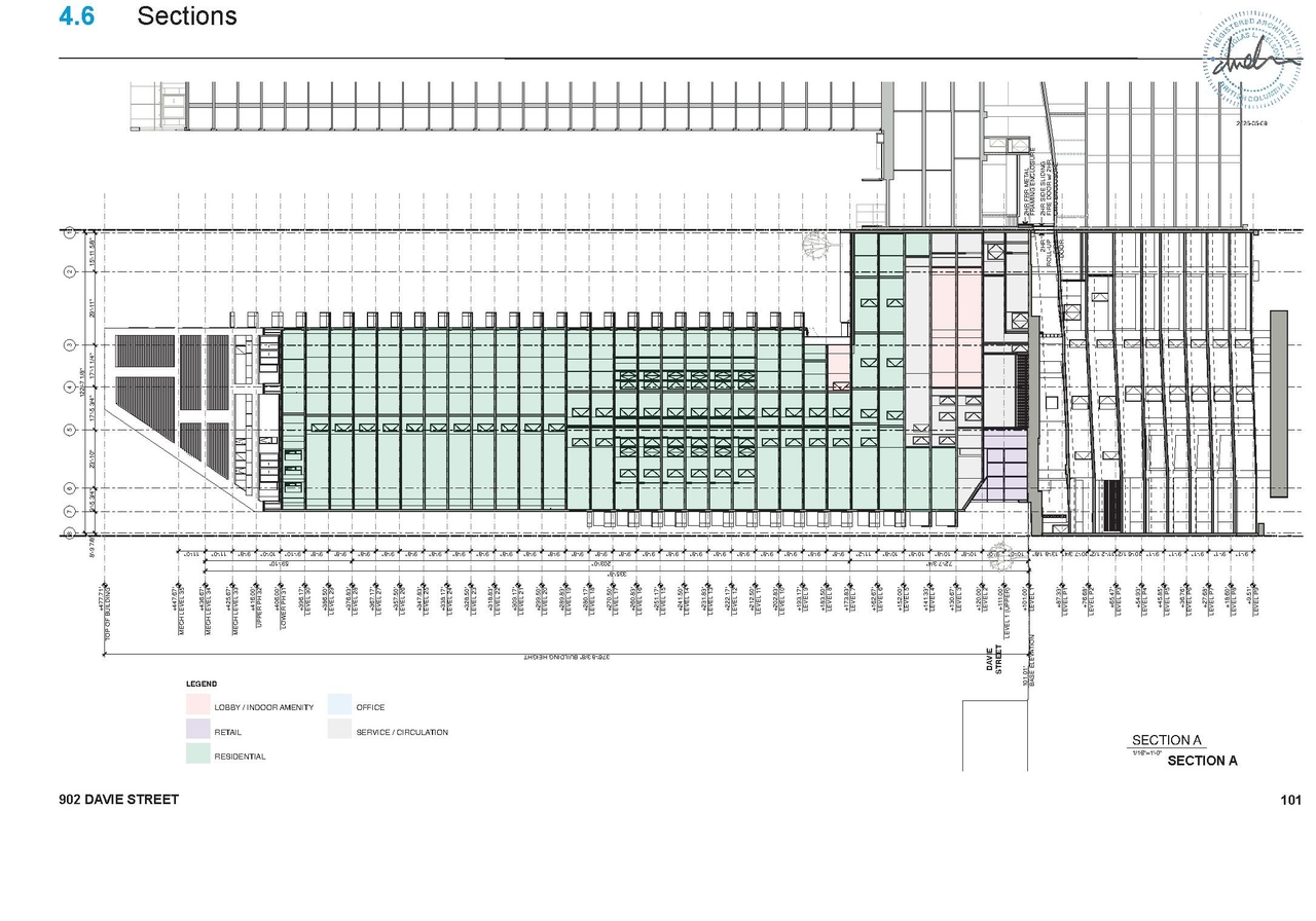 Construction site plan for project from page 101 of the file 'Application Booklet'