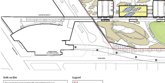 Construction site plan for project from page 142 of the file 'Application Booklet'