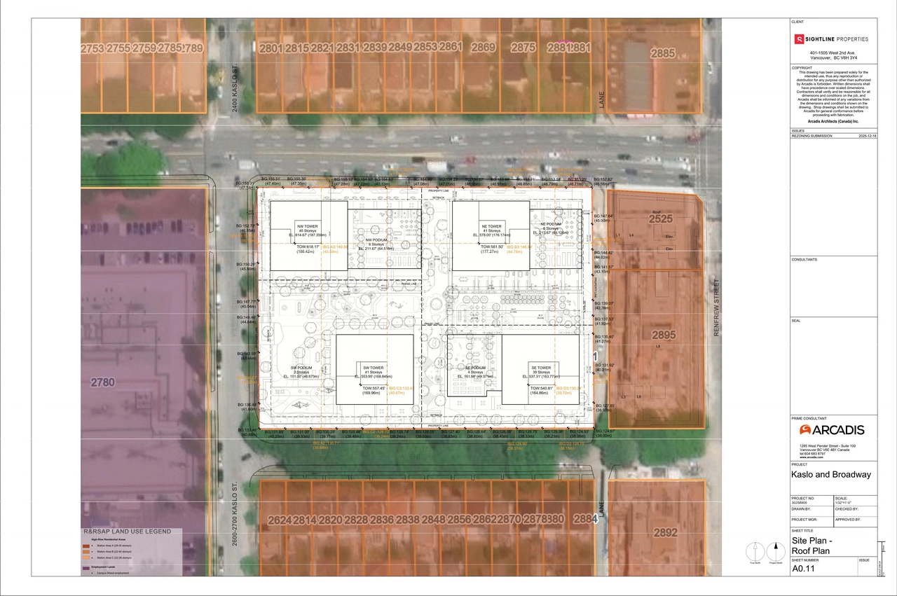Construction site plan for project from page 13 of the file 'Revised Architectural Drawings'