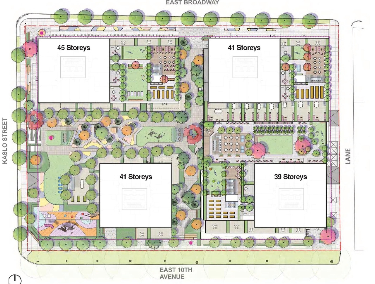 Construction site plan for project from page 18 of the file 'Application booklet'