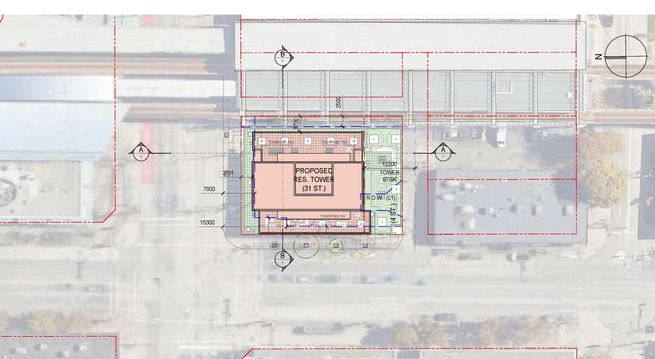 Construction site plan for project from page 39 of the file 'Application booklet'