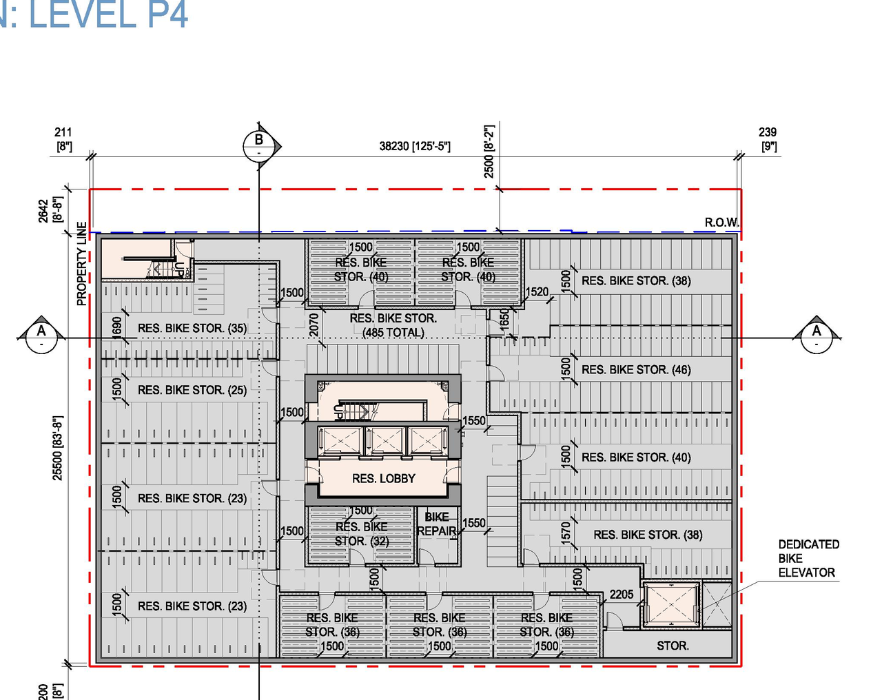 Construction site plan for project from page 40 of the file 'Application booklet'