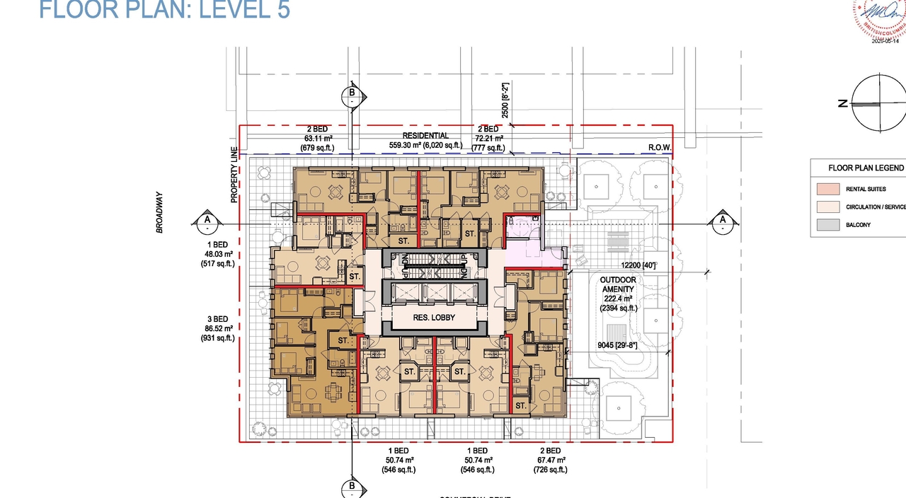 Construction site plan for project from page 48 of the file 'Application booklet'