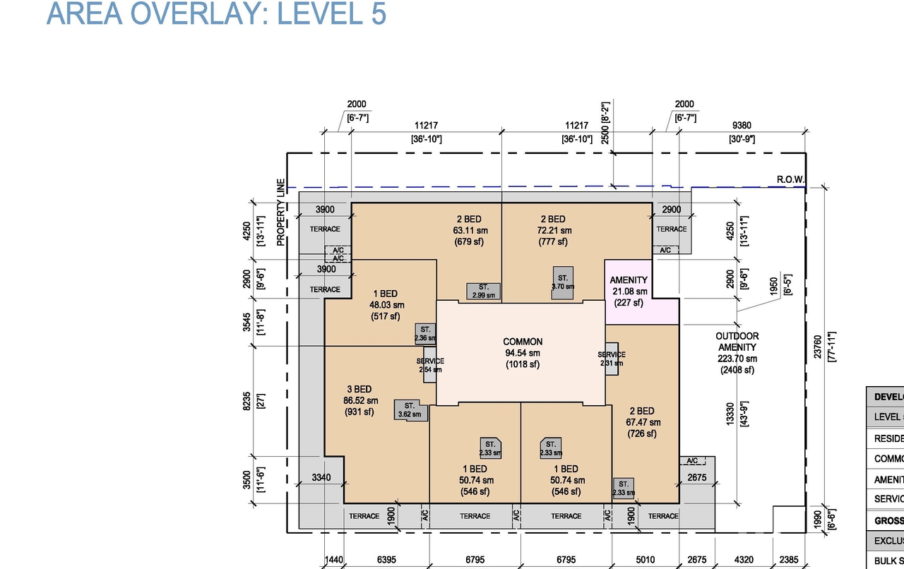Construction site plan for project from page 62 of the file 'Application booklet'