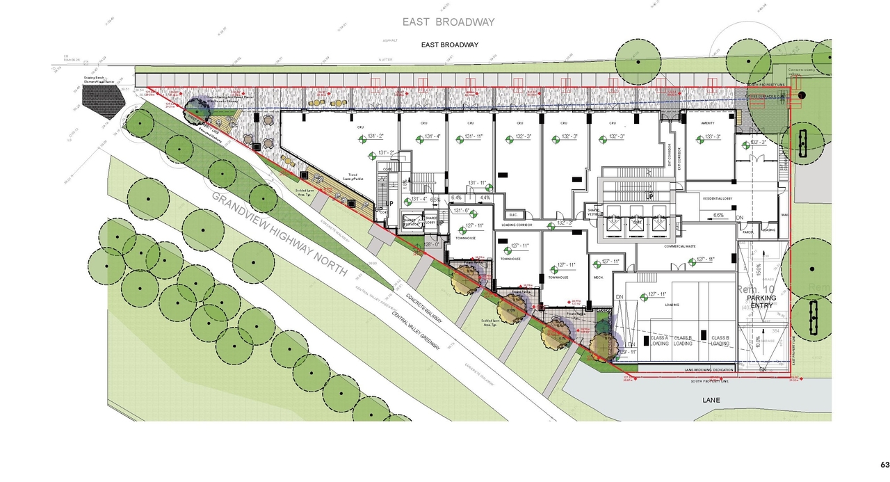 Construction site plan for project from page 63 of the file 'Updated application booklet'