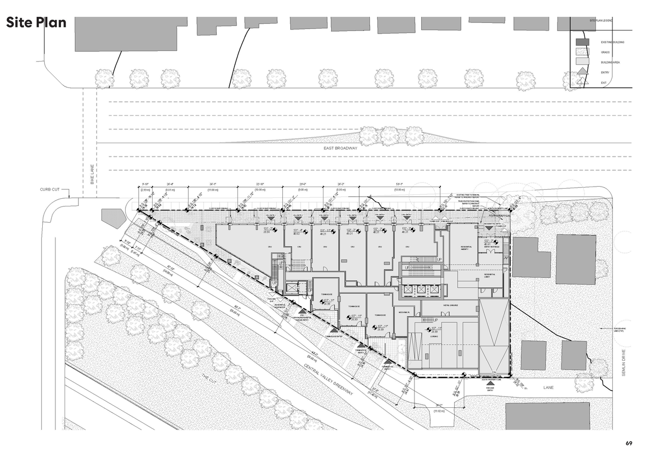 Construction site plan for project from page 69 of the file 'Updated application booklet'