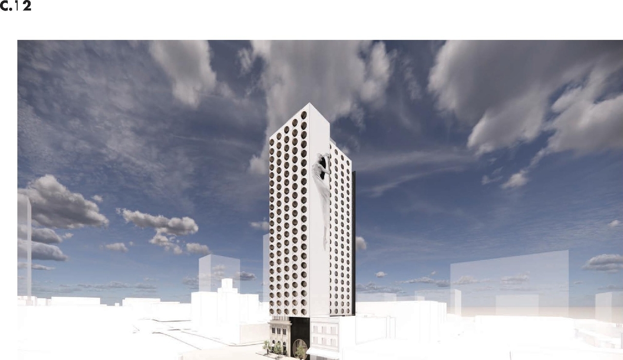 Rendering of building from page 58 of the file 'Applicaiton booklet'