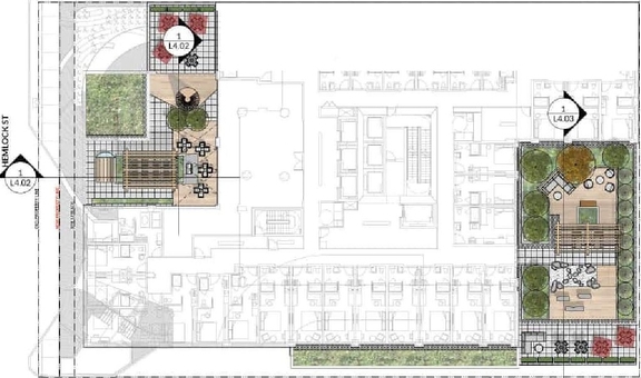 Construction site plan for project from page 51 of the file 'Application booklet'