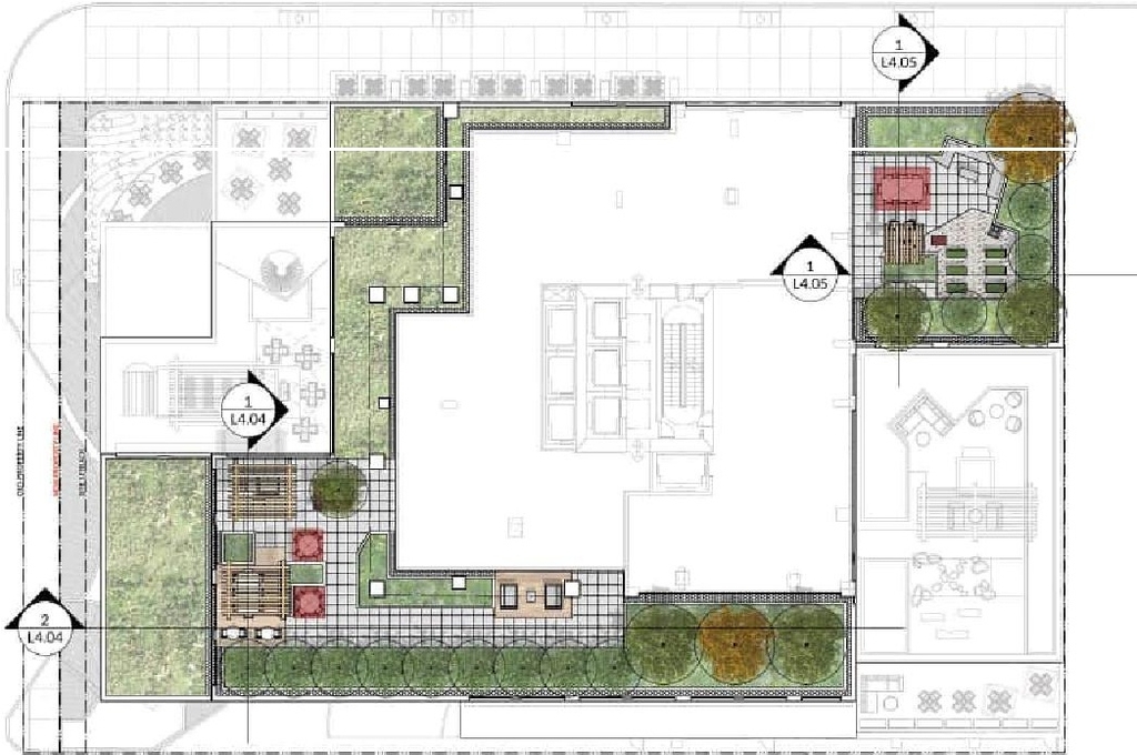 Construction site plan for project from page 54 of the file 'Application booklet'
