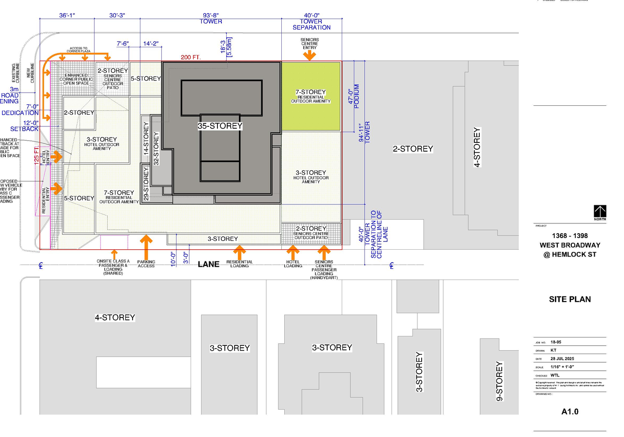 Construction site plan for project from page 4 of the file 'Architectural drawings '